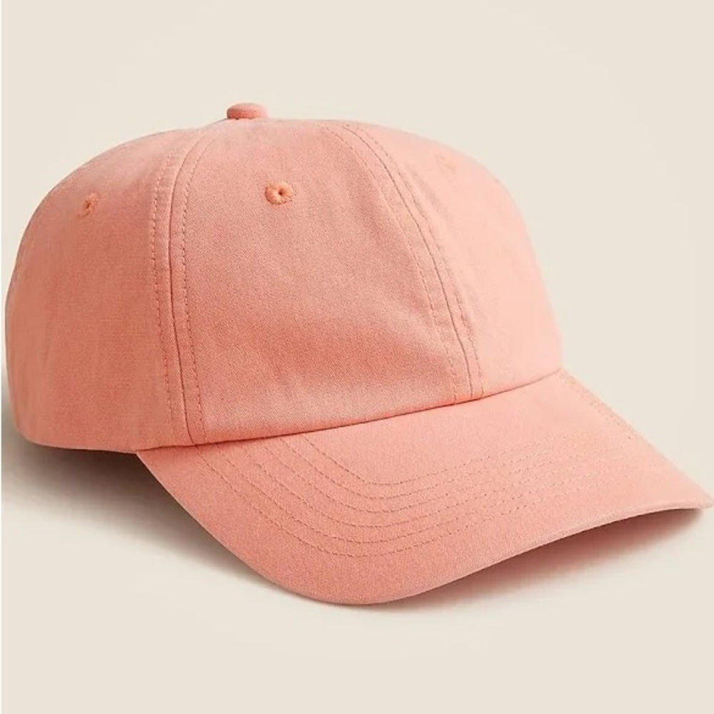 SOLD J Crew Washed canvas baseball cap vivid peach NWT